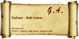 Geher Adrienn névjegykártya
